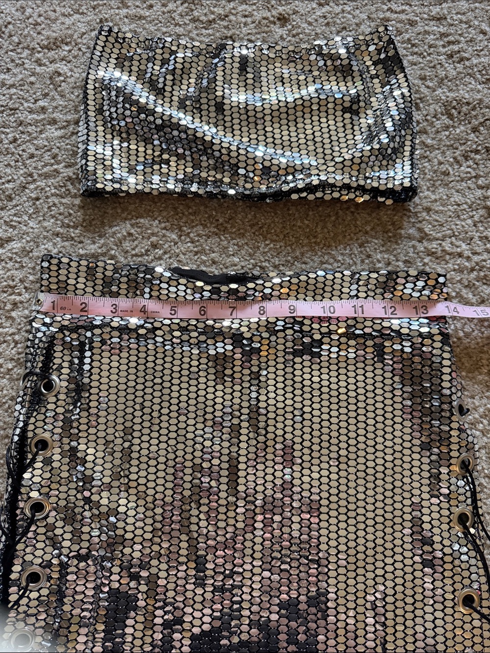 iHeartRaves Silver Sequin Two-Piece Set - Picture 4 of 7